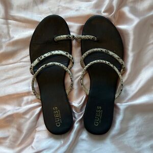 Guess Black Sandals with White Speckled Straps
